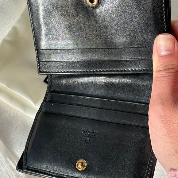 GUCCI GG MARMONT CARD CASE WALLET BLACK LEATHER - Picture 6 of 13
